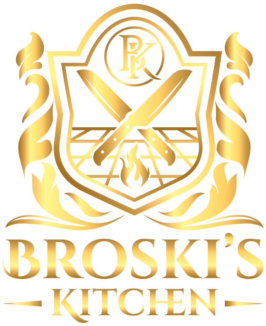 Broski's Kitchen Official Gold Logo